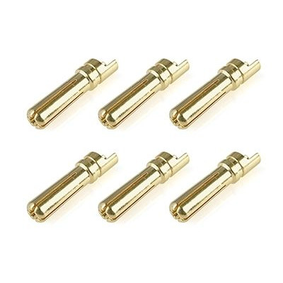 Bullit konektor 5.0mm - samec - s drážkou - pozlacený (6 ks.)