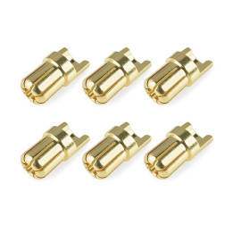 Bullit konektor 6.5mm - samec - s drážkou - pozlacený (6 ks.)
