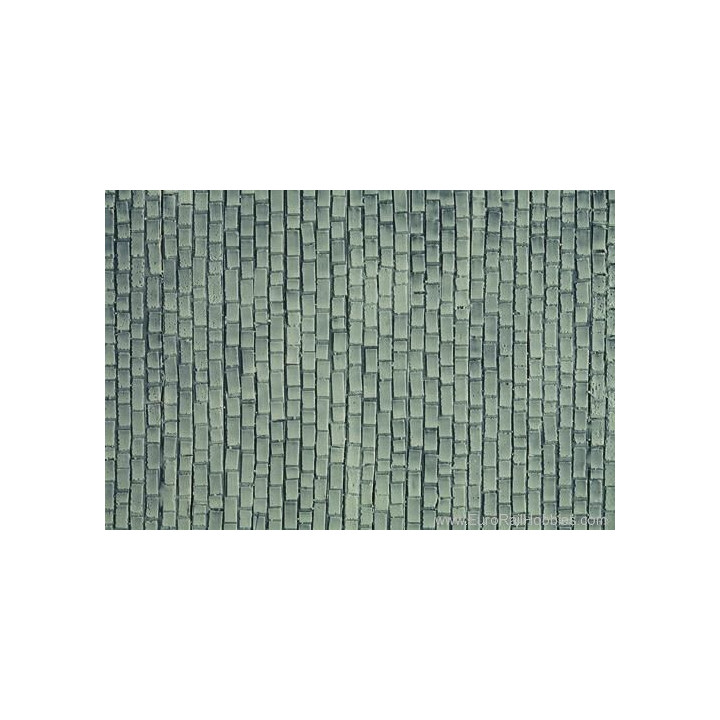 Dláždená cesta s chodníkom a kanálmi, 28 x 10 cm  NO57216