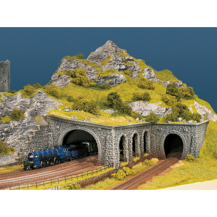 Tunelový portál, 2-koľajový, kamenný, 23,5 x 13 cm  NO58248
