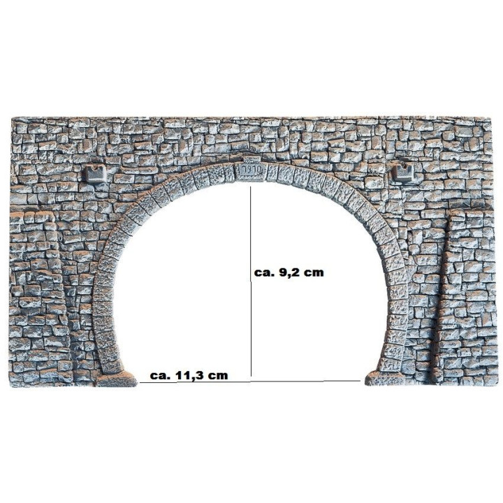 Tunelový portál, 2-koľajový, kamenný, 23,5 x 13 cm  NO58248