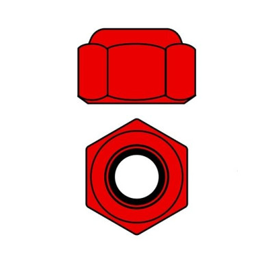 Hliníkové Nylon STOPmatky M2 - červené - 10 ks.