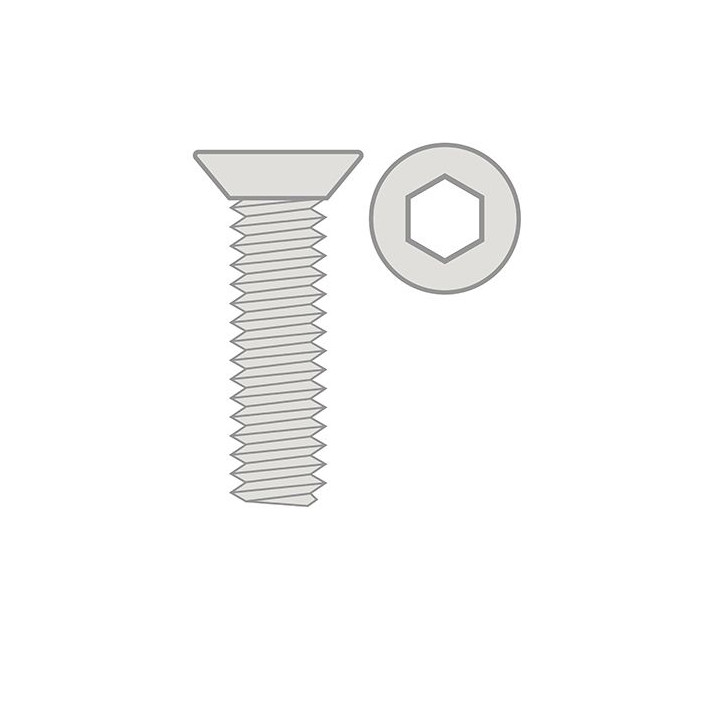 Titanium šroub s zápustnou hlavou M4 x 8mm - 6 Ks.
