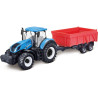 Model zemědělského traktoru Bburago 18-31658 - New Holland T7.315 s vlečkou. Je vyroben z kovových a plastových dílů. Model má pryžové kolečka na setrvačník, odjímatelnou kabinu. Traktor s vlečkou je přibližně 25 cm velký.