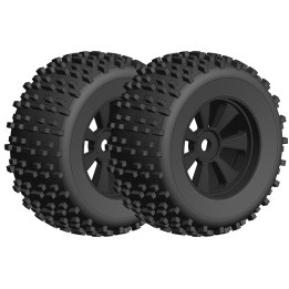 Off-Road 1/8 Monster nalepené gumy - Gripper - černé disky - 1 pár