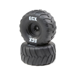 ECX kolo s pneu, černý disk (2): Amp Crush