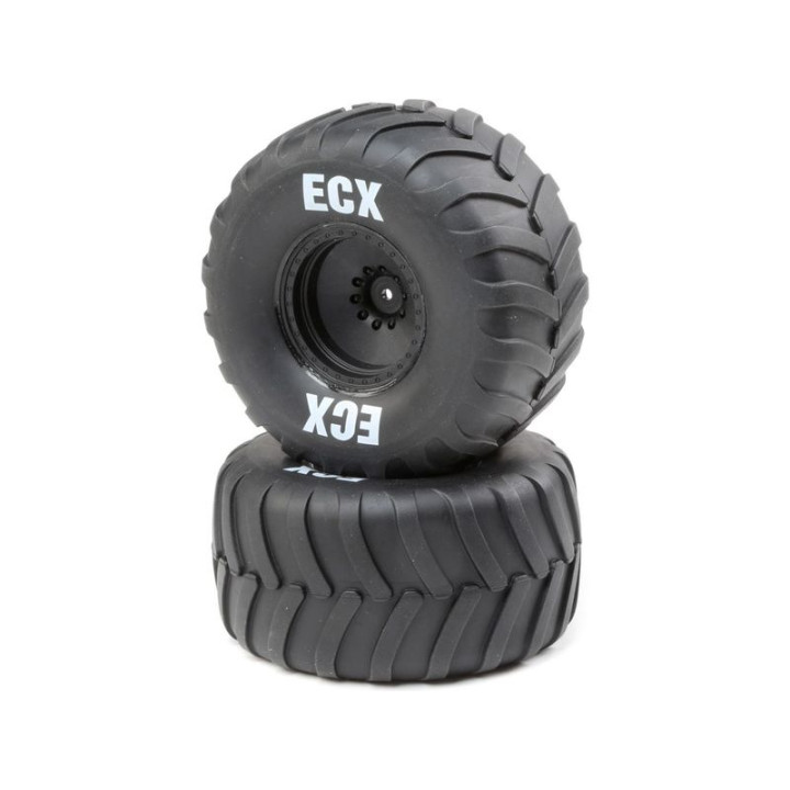 ECX kolo s pneu, černý disk (2): Amp Crush