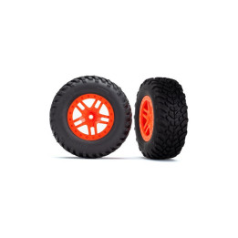 Traxxas kolo 2.2/3.0", disk SCT Split-Spoke oranžový, pneu SCT (2)