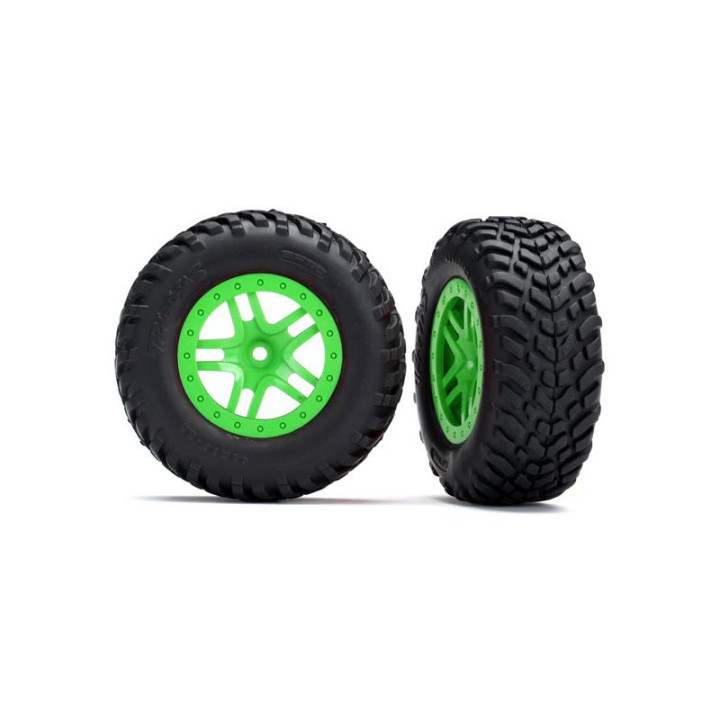 Traxxas kolo 2.2/3.0", disk SCT Split-Spoke zelený, pneu SCT (2)
