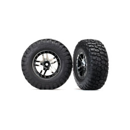 Traxxas kolo 2.2/3.0", disk SCT Split-Spoke chrom černý, pneu KM2 (2)