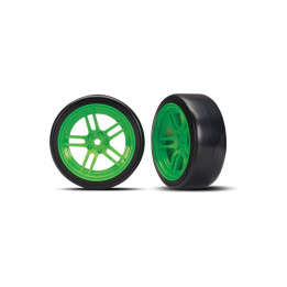 Traxxas kolo 1.9", disk split-spoke zelený, pneu Drift (2) (přední)