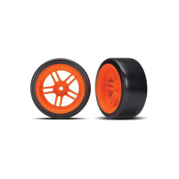 Traxxas kolo 1.9", disk split-spoke oranžový, pneu Drift (2) (zadní)