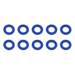 Ballstud podložky, 5.5x0.5mm, modré alu, 10 ks.