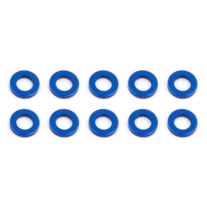 Ballstud podložky, 5.5x1.0mm, modré alu, 10 ks.