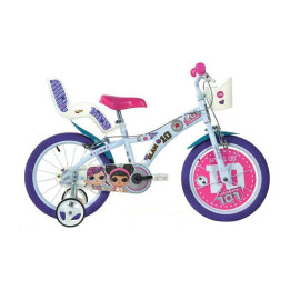 DINO Bikes - Dětské kolo 16" LOL Surprise se sedačkou pro panenku a košíkem