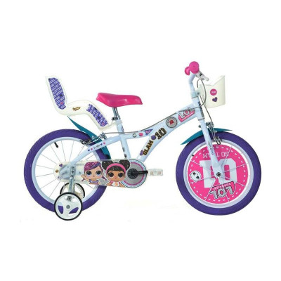 DINO Bikes - Dětské kolo 16" LOL Surprise se sedačkou pro panenku a košíkem