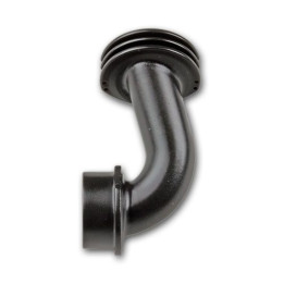 Black manifold cilindrical, 2 rings, left/right exhaust.