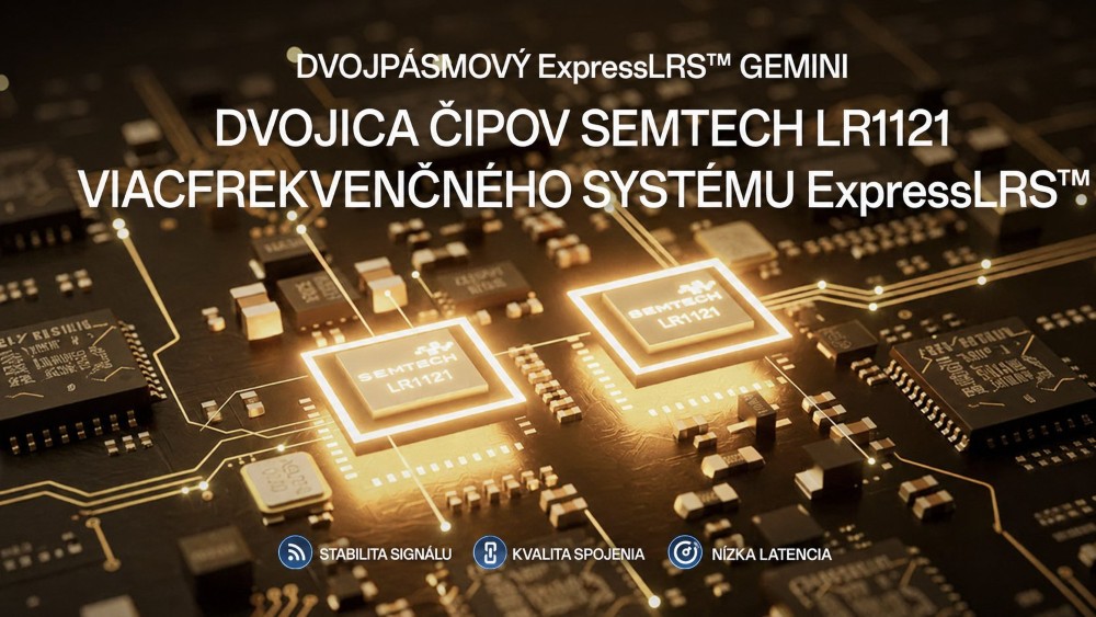 Dvojpásmový systém Gemini ExpressLRS s čipmi LR1121