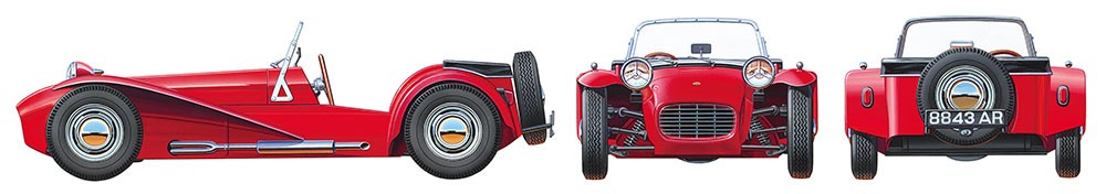 Tamiya 24357 Lotus Super 7 Series II detail stavebnice