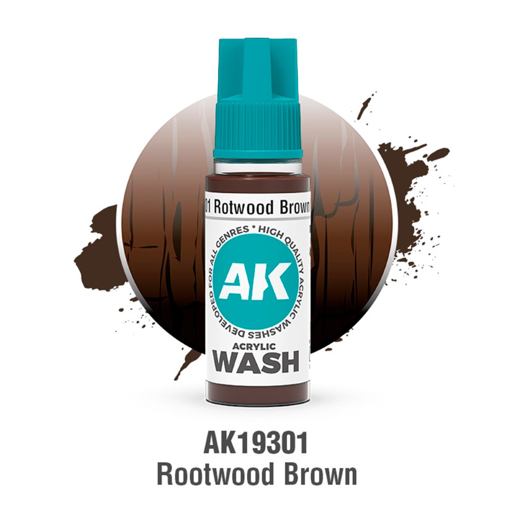 AK Interactive Rotwood Brown Acrylic Wash 18 ml AK19301