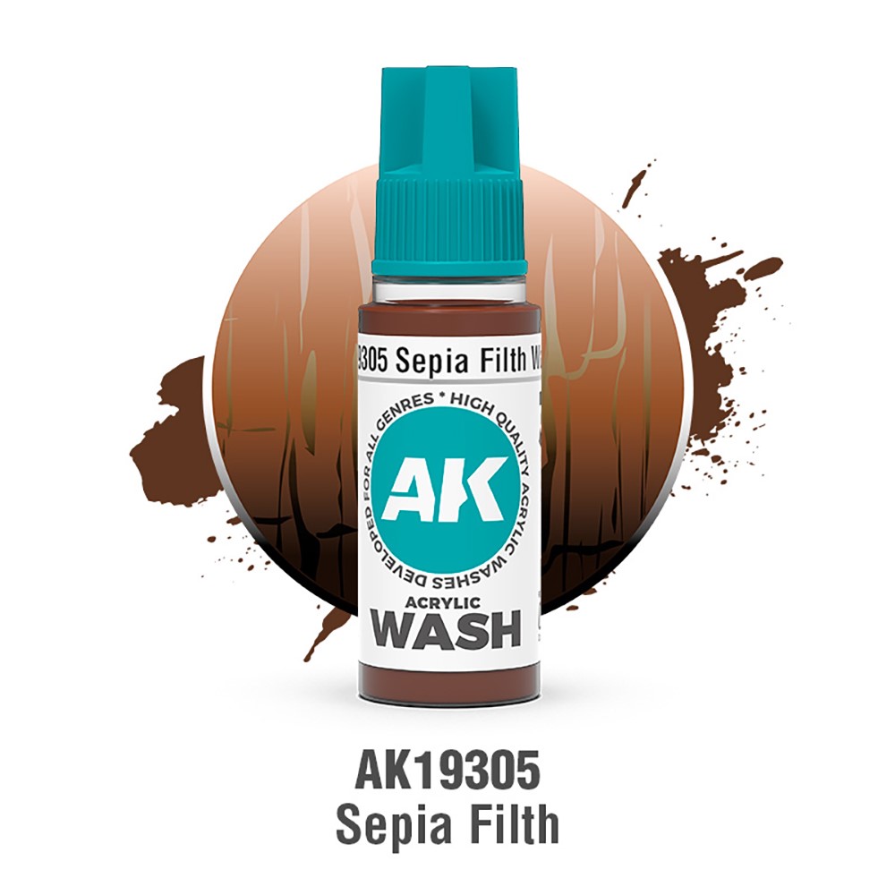 AK Interactive Sepia Filth Wash Acrylic Wash 18 ml AK19305