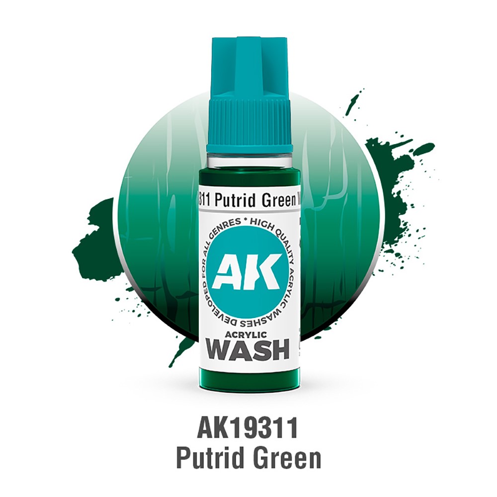 AK Interactive Putrid Green Wash Acrylic Wash 18 ml AK19311