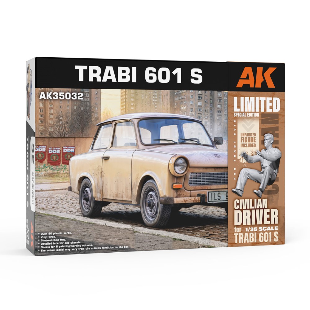 Trabi 601 S 1:35 s figúrkou vodiča