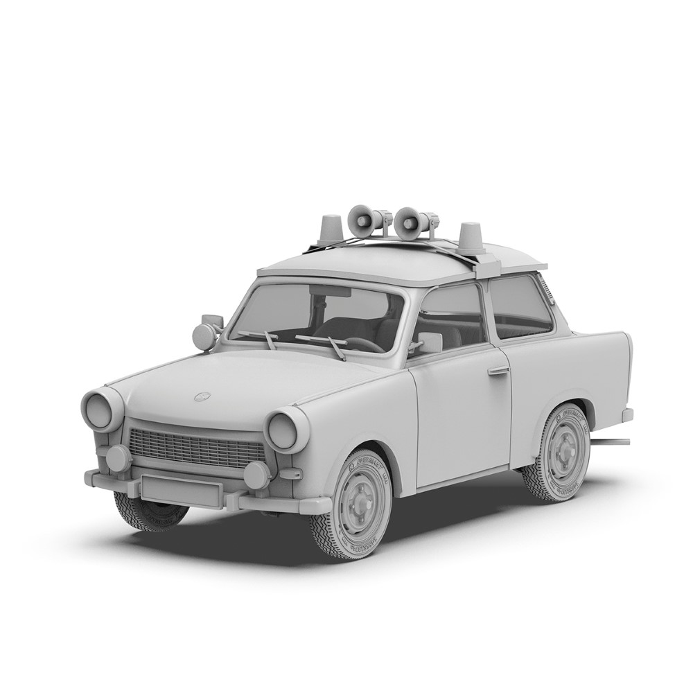 Pohľad na zostavený model Trabant 601 S