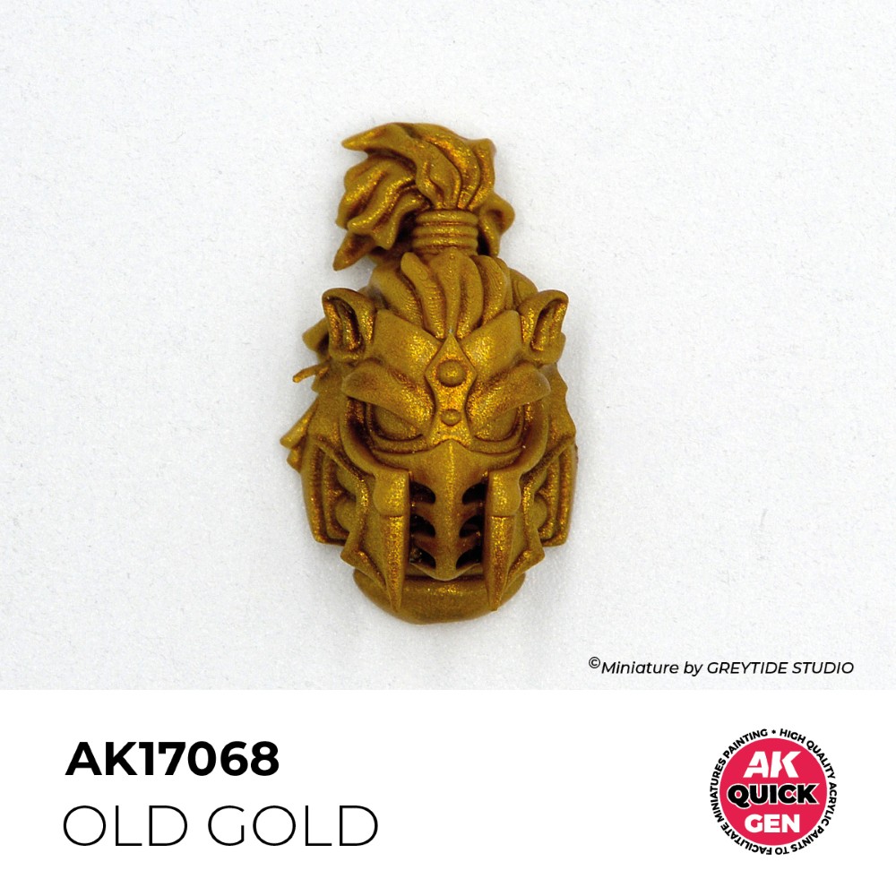 Ukážka použitia metalickej farby Old Gold na miniatúre