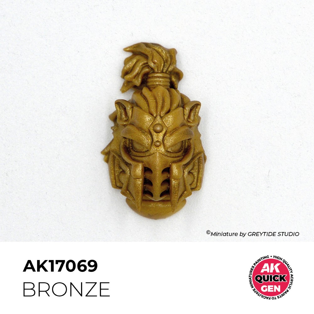 Ukážka použitia metalickej farby Bronze na miniatúre