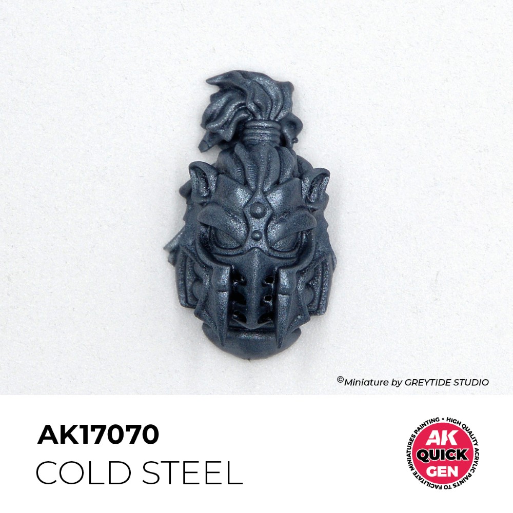 Ukážka použitia metalickej farby Cold Steel na miniatúre
