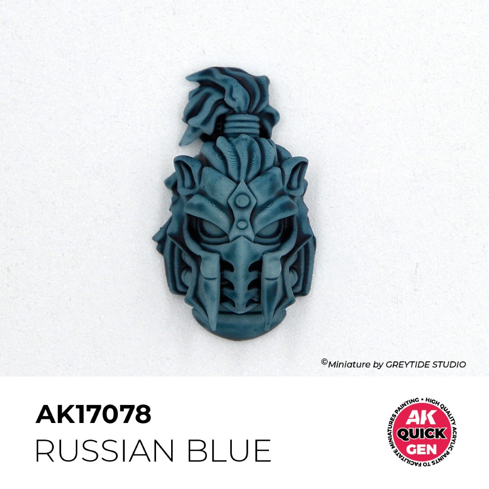 Ukážka použitia vojenskej farby Russian Blue na miniatúre