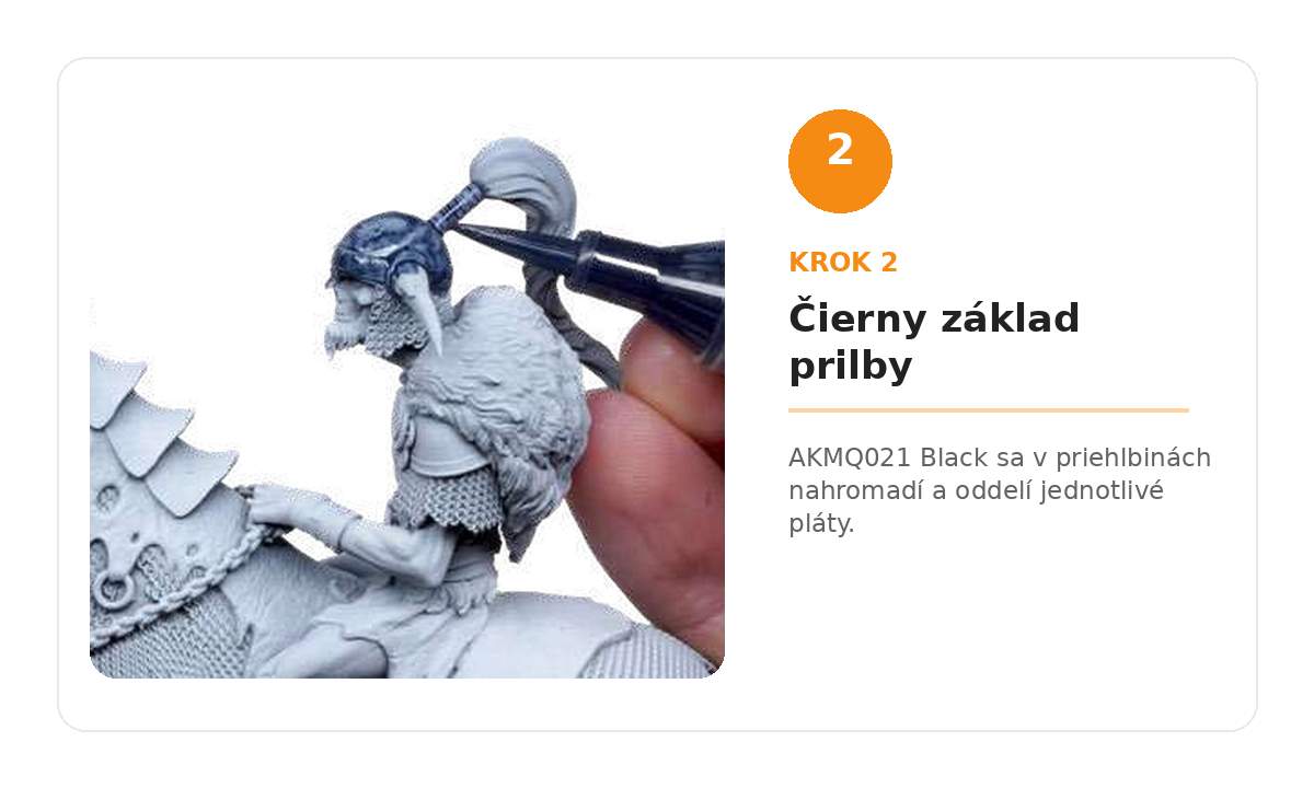 Krok 2 – čierny základ prilby