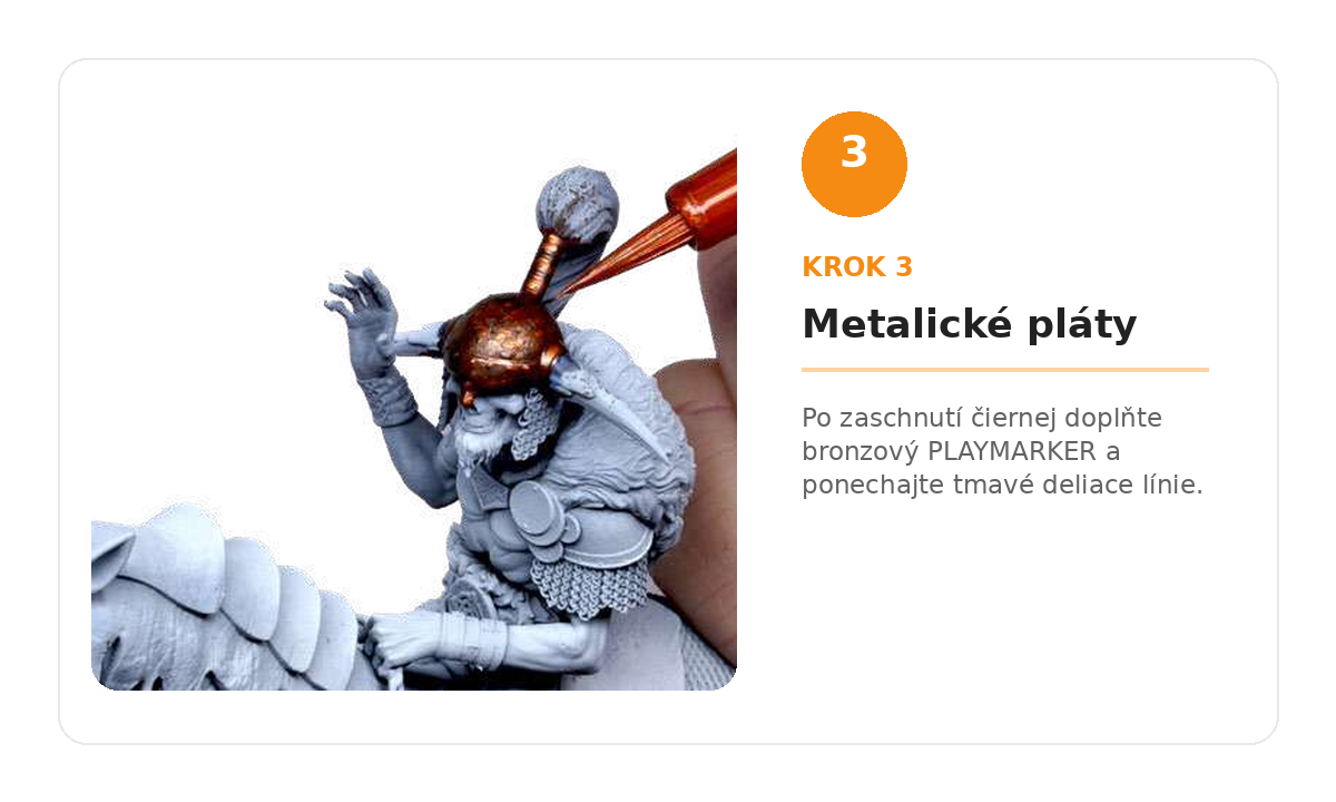 Krok 3 – bronzové pláty prilby