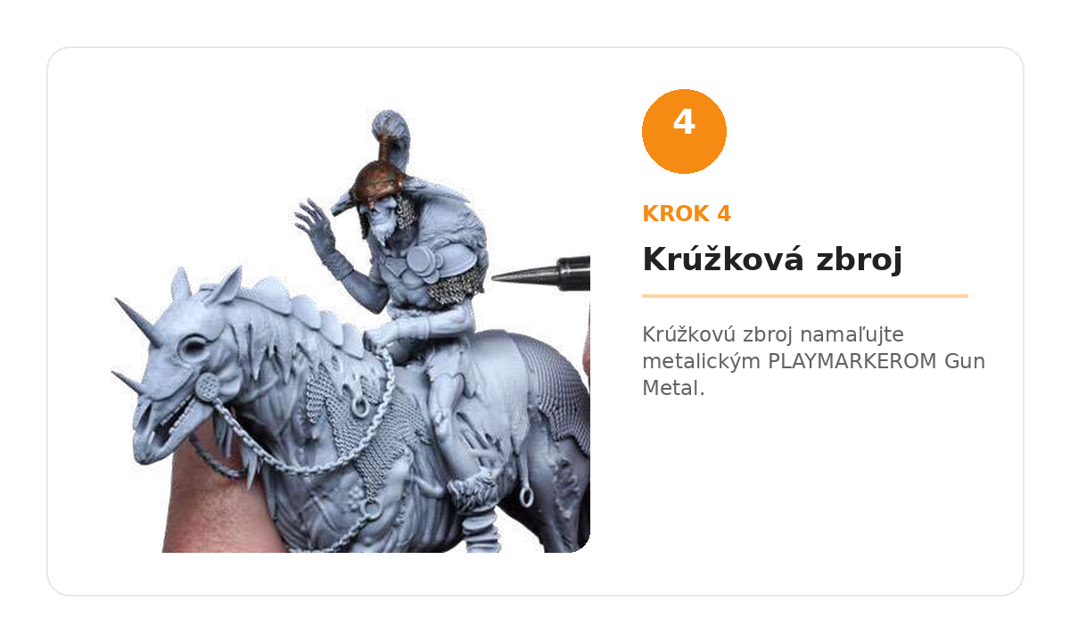 Krok 4 – krúžková zbroj Gun Metal