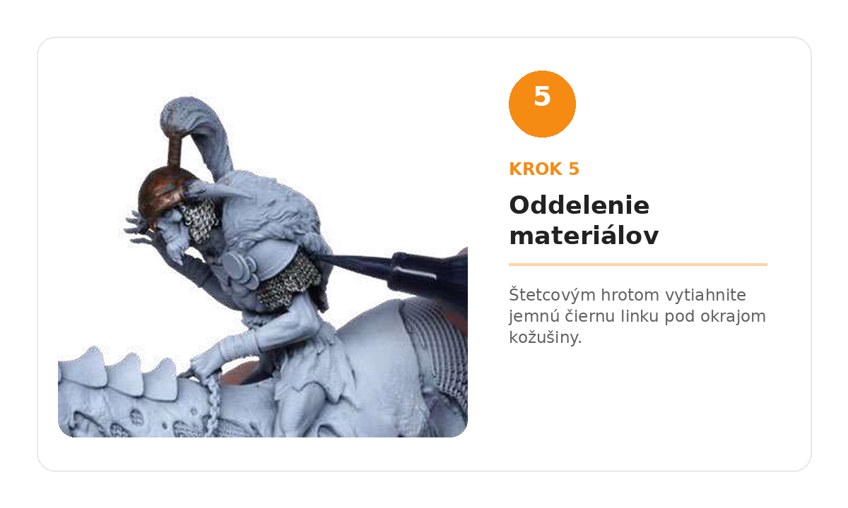 Krok 5 – oddelenie materiálov čiernou linkou