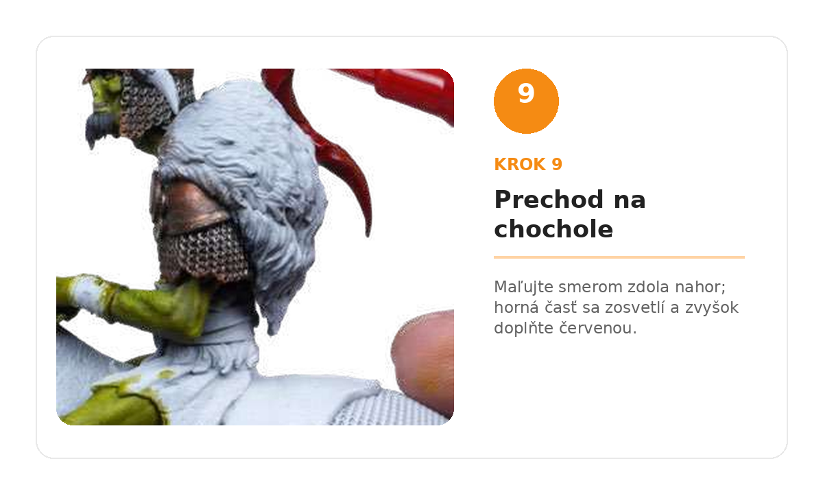 Krok 9 – farebný prechod na chochole