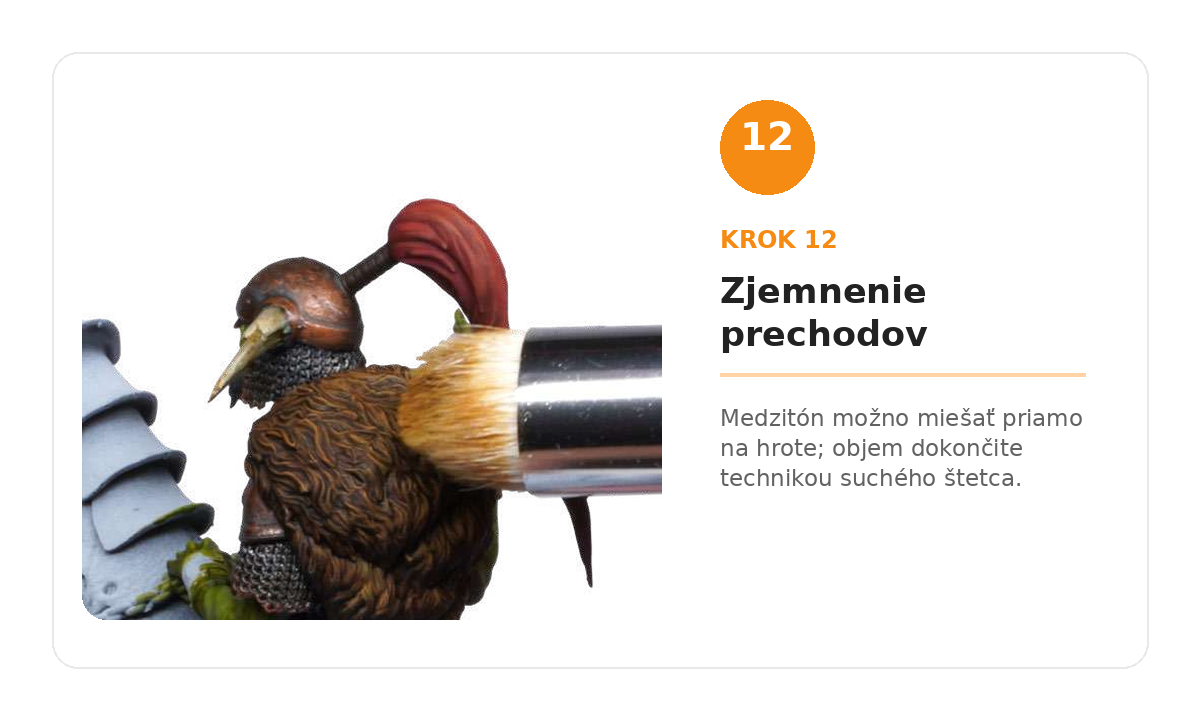 Krok 12 – zjemnenie prechodov suchým štetcom