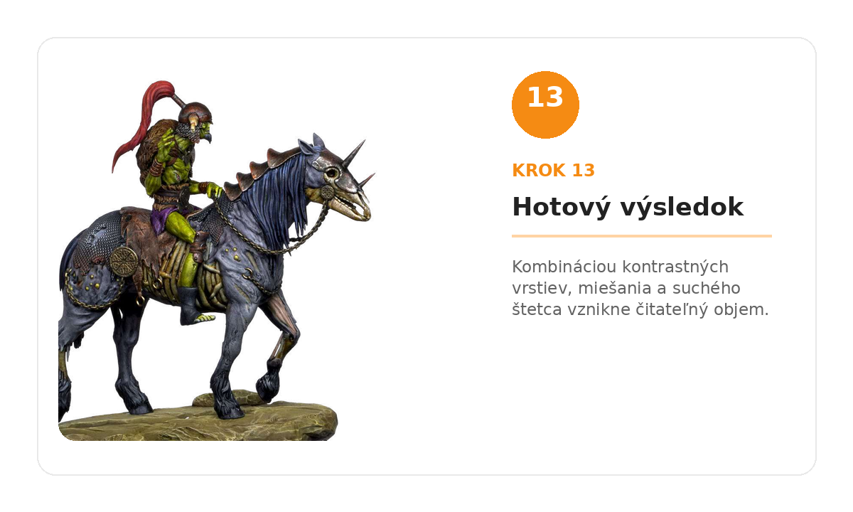 Krok 13 – hotová miniatúra namaľovaná kombináciou techník