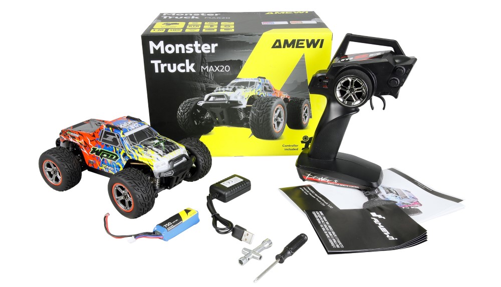 MAX20 Monster Truck 4WD 1/20 RTR modro-oranžový
