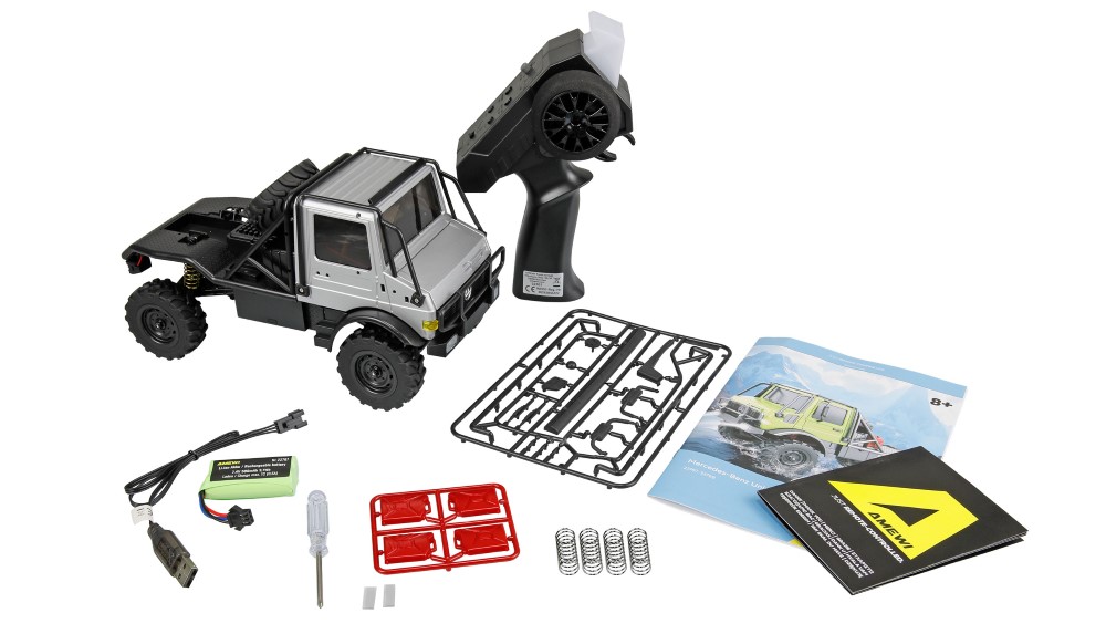 Mini RC kovový traktor s cisternovým návěsem 1:64 - zelený