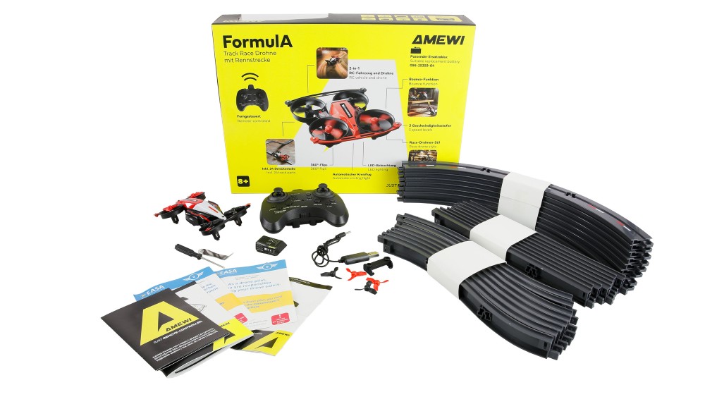 Dron FormulA Track Race s pretekárskou dráhou červený