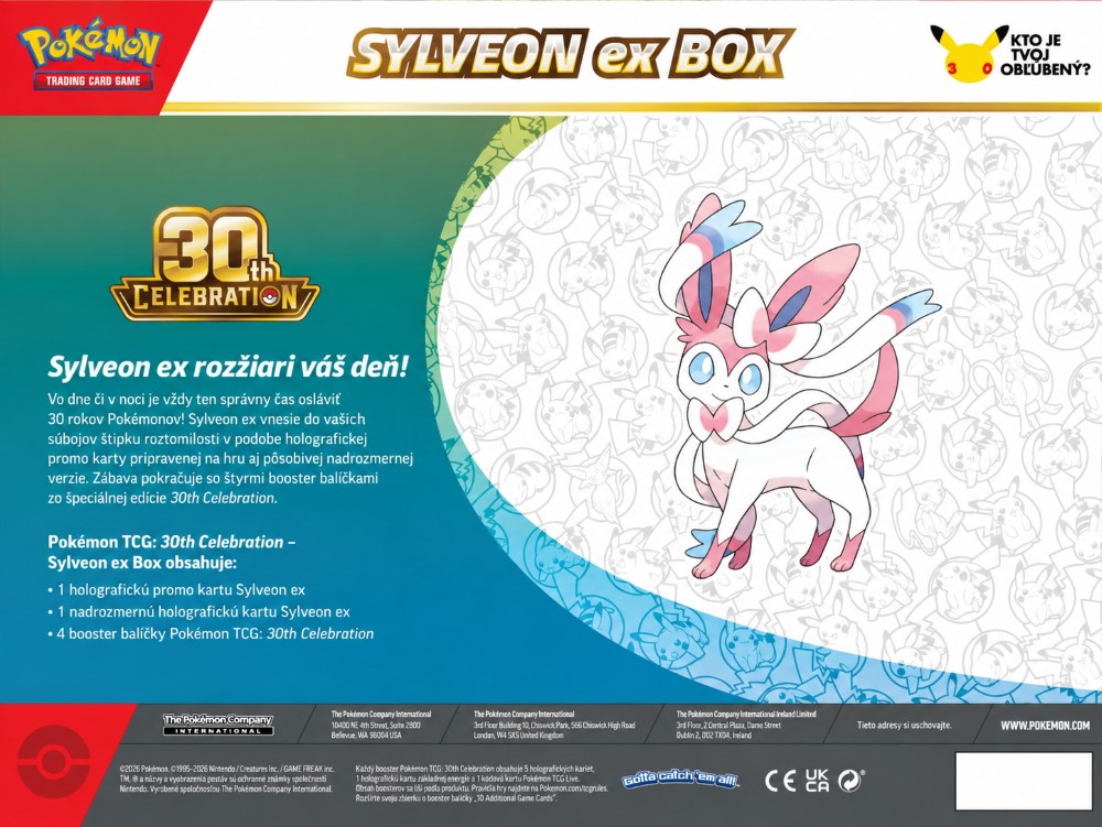 Obsah Pokémon 30th Celebration Ex Box Sylveon Ex